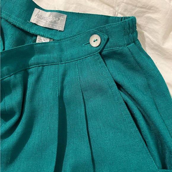 Vintage emerald green flowy trousers - Picture 4 of 6
